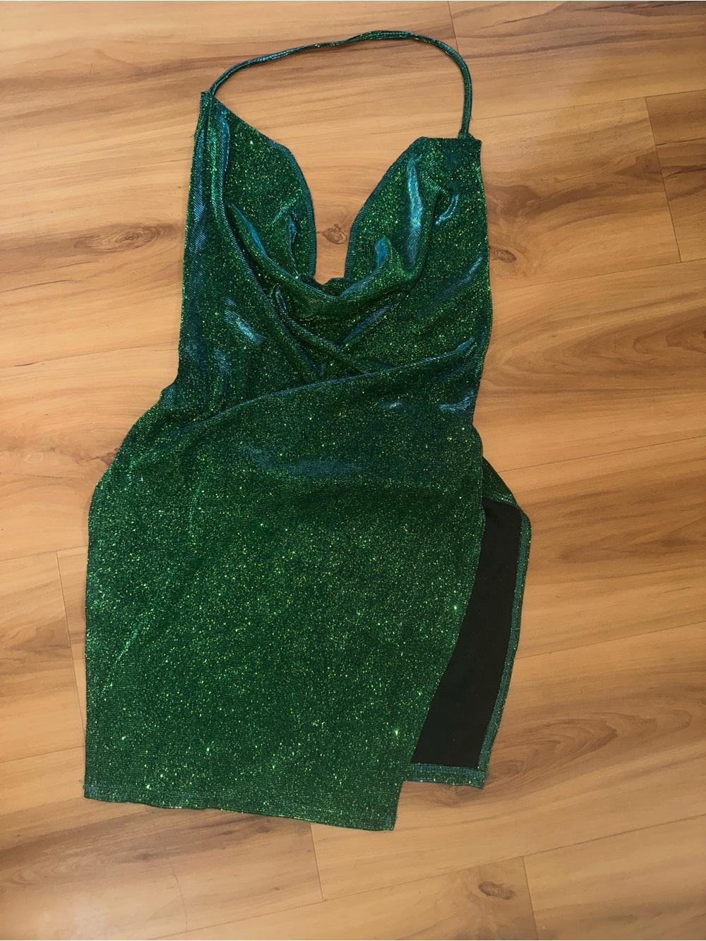 Elegant Green Halter Dress